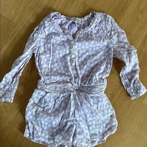 Vineyard Vines Purple Patterned Long Sleeve Romper